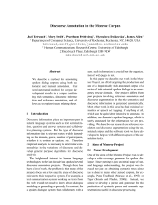 Discourse Annotation in the Monroe Corpus