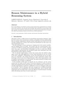 Reason Maintenance in a Hybrid Reasoning System