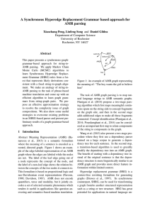 A Synchronous Hyperedge Replacement Grammar based approach for AMR parsing