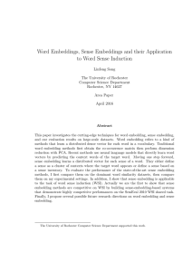 Word Embeddings, Sense Embeddings and their Application to Word Sense Induction