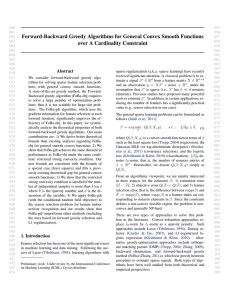Forward-Backward Greedy Algorithms for General Convex Smooth Functions Abstract