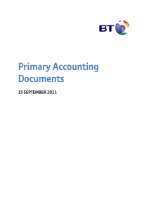 Primary Accounting Documents 15 SEPTEMBER 2011