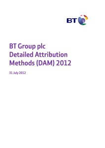 BT Group plc Detailed Attribution Methods (DAM) 2012