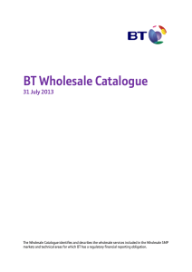 BT Wholesale Catalogue  31 July 2013