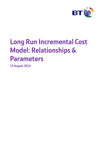 Long Run Incremental Cost Model: Relationships &amp; Parameters