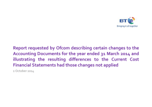 Report requested by Ofcom describing certain changes to the