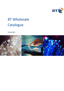 BT Wholesale Catalogue  31 July 2015