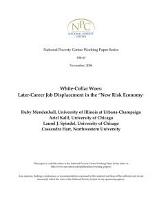   White‐Collar Woes:    Later‐Career Job Displacement in the “New Risk Economy