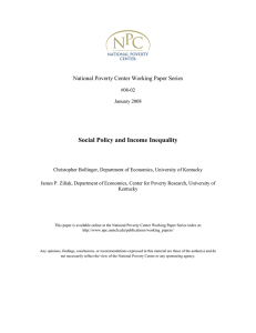 Social Policy and Income Inequality National Poverty Center Working Paper Series