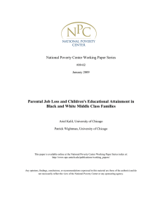 Parental Job Loss and Children's Educational Attainment in