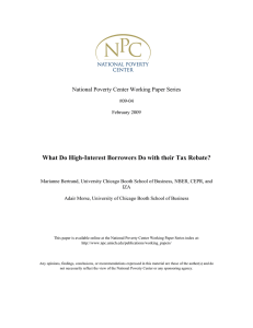 What Do High-Interest Borrowers Do with their Tax Rebate?