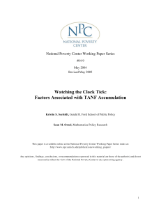 Watching the Clock Tick: Factors Associated with TANF Accumulation