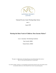 Meeting the Basic Needs of Children: Does Income Matter?  #09-11