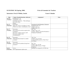 ECON/POSC 102 (Spring, 2009)  Civics &amp; Economics for Teachers