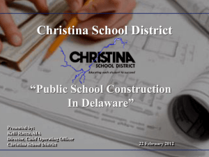 Christina School District “Public School Construction In Delaware”