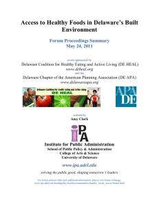 Access to Healthy Foods in Delaware’s Built Environment Forum Proceedings Summary