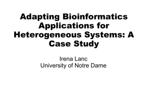 Adapting Bioinformatics Applications for Heterogeneous Systems: A Case Study