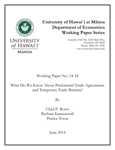 University of Hawai`i at M Department of Economics Working Paper Series