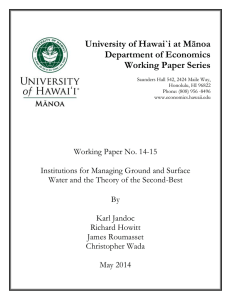 University of Hawai`i at M Department of Economics Working Paper Series