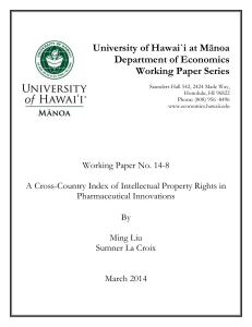 University of Hawai`i at M Department of Economics Working Paper Series