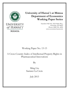 University of Hawai`i at Mānoa Department of Economics Working Paper Series