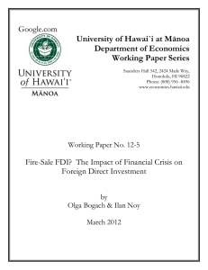 University of Hawai`i at Mānoa Department of Economics Working Paper Series Google.com