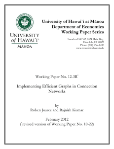 University of Hawai`i at Mānoa Department of Economics Working Paper Series