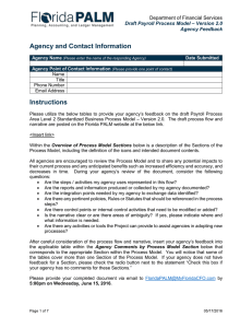 Agency and Contact Information Instructions Department of Financial Services – Version 2.0