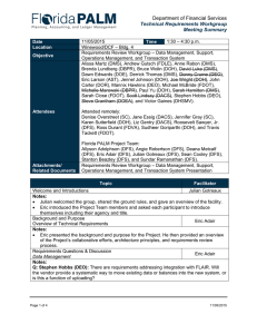 Department of Financial Services Technical Requirements Workgroup Meeting Summary