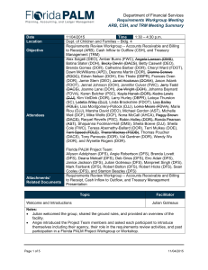 Department of Financial Services Requirements Workgroup Meeting