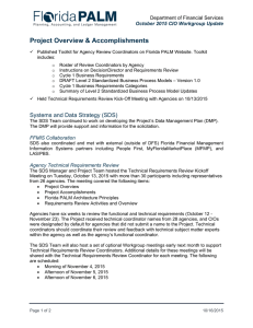 Project Overview &amp; Accomplishments Department of Financial Services