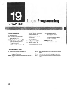 Linear Programming CHAPTER CHAPTER  OUTLINE