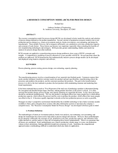 A RESOURCE CONSUMPTI ON MODEL (RCM) FOR PROCESS DESIGN