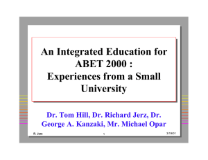 An Integrated Education for ABET 2000 : Experiences from a Small University