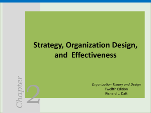 2 Chapter Strategy, Organization Design, and  Effectiveness