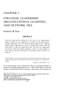 CHAPTER 5 STRATEGIC LEADERSHIP, ORGANIZATIONAL LEARNING, AND