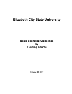 Elizabeth City State University Basic Spending Guidelines by Funding Source