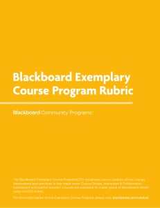 Blackboard Exemplary Course Program Rubric