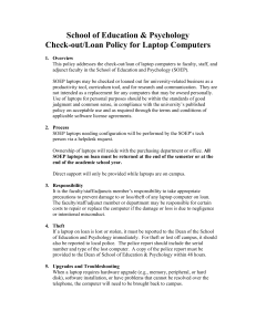 School of Education &amp; Psychology Check-out/Loan Policy for Laptop Computers