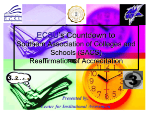 ECSU ’s Countdown to Southern Association of Colleges and Schools (SACS)
