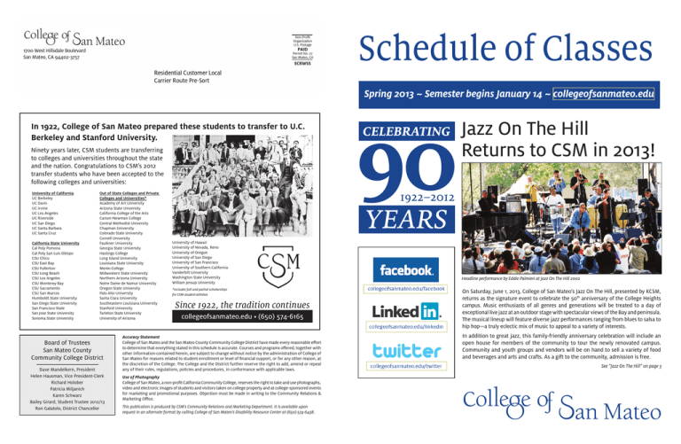 Schedule Of Classes Jazz On The Hill Schedule Of Classes Jazz On The Hill