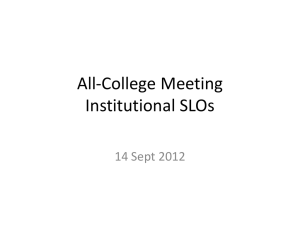 All-College Meeting Institutional SLOs  14 Sept 2012