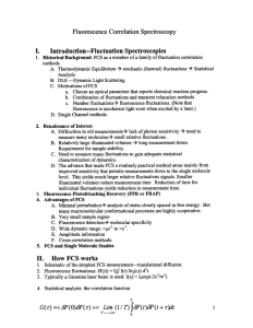 + Fluorescence Correlation Spectroscopy I. Introduction--Fluctuation Spectroscopies