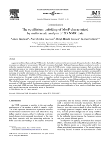 The equilibrium unfolding of MerP characterized Anders Berglund , Ann-Christin Brorsson