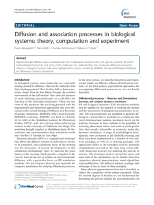 Diffusion and association processes in biological systems: theory, computation and experiment