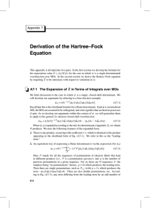 Derivation of the Hartree–Fock Equation Appendix 7