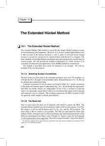 The Extended H ¨ uckel Method 10-1 The Extended H ¨ Chapter 10