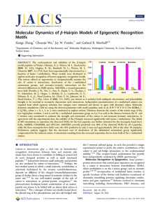 β‑Hairpin Models of Epigenetic Recognition Molecular Dynamics of Motifs *