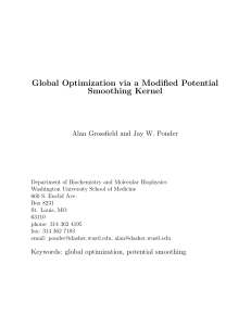 Global Optimization via a Modified Potential Smoothing Kernel