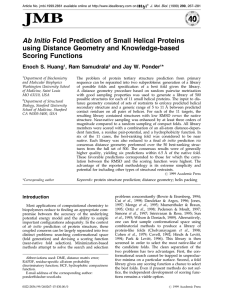 Ab Initio Fold Prediction of Small Helical Proteins Scoring Functions
